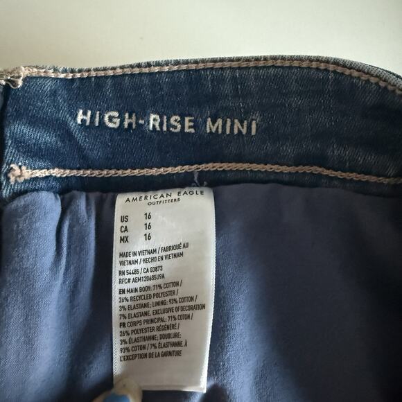 American Eagle Womens Denim Mini Skort 16 Curvy Next Level High Rise Western Y2K - Picture 5 of 9